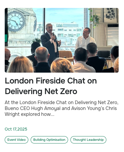 London Fireside Chat on Delivering Net Zero – Hugh Amoyal and Chris Wright discuss smart building analytics